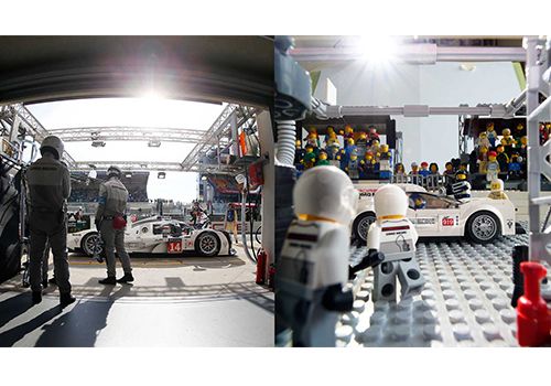 Fotografo de carreras recrea imagenes de Porsche iluminación