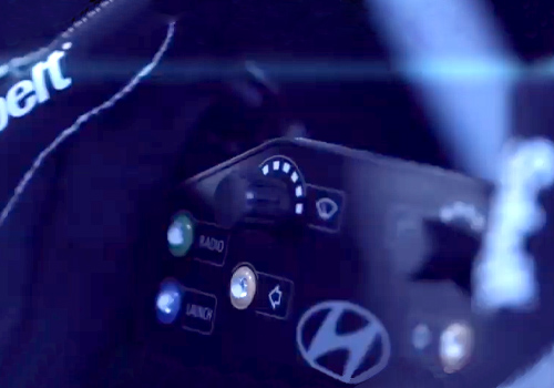 Hyundai eléctrico para carreras volante velocidad competición