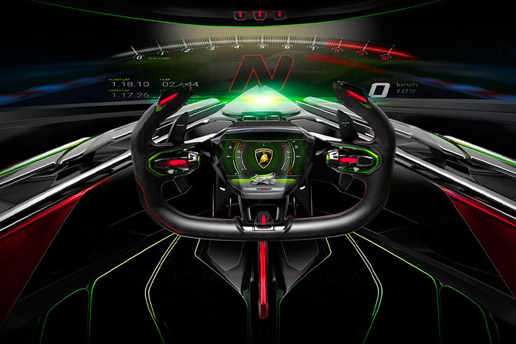 Lamborghini V12 Vision GT concept car interior
