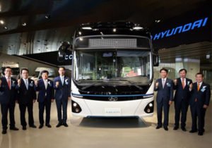 autobus electrico de Hyundai nueva innovacion en Corea del Sur transporte ecologico