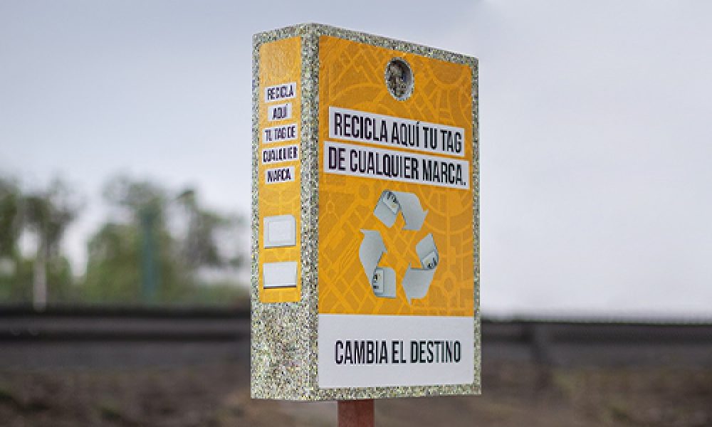 Primer campaña de reciclaje de tags por televía modelos marcas tarjeta de pago contaminacion mexico