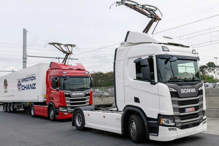 nueva autopista ehighway camiones scania proyecto ecológico en Alemania