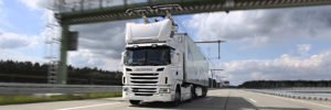 ehighway es la nueva autopista con linea para cargar camiones hibridos proyecto Siemens con el gobierno de Alemania camiones hibridos Scania ecologia seguridad clima efecto invernadero contaminacion sistema pantografos